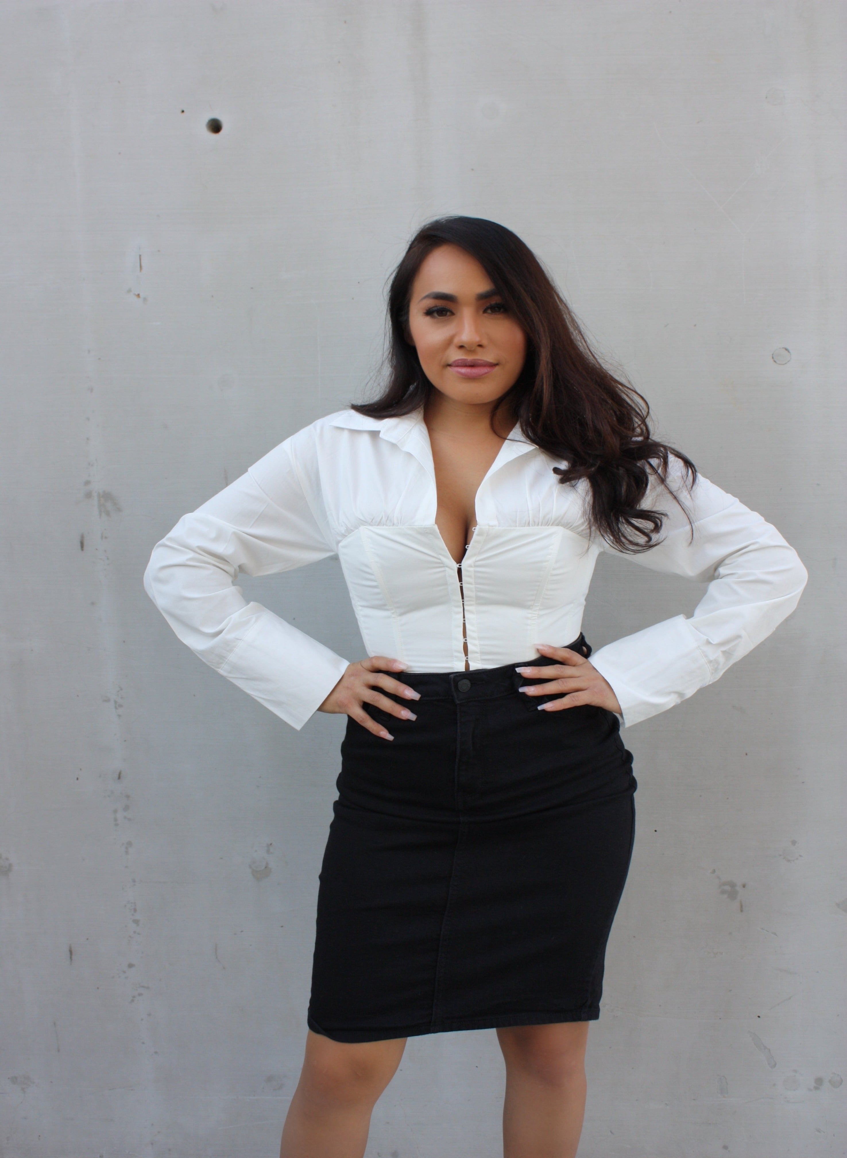 White Regular fit 100% Cotton corset top – The Ambition Collective